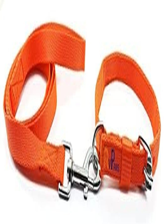 Pups&Pets طقم طوق ومقود من النايلون من Pups&Pets مقاس 22 مم، طقم طوق ومقود قابل للتعديل بشريط ناعم مقاس 0.75 بوصة، مثالي للكلاب الصغيرة والمتوسطة الحجم والجراء (برتقالي) - Image 1